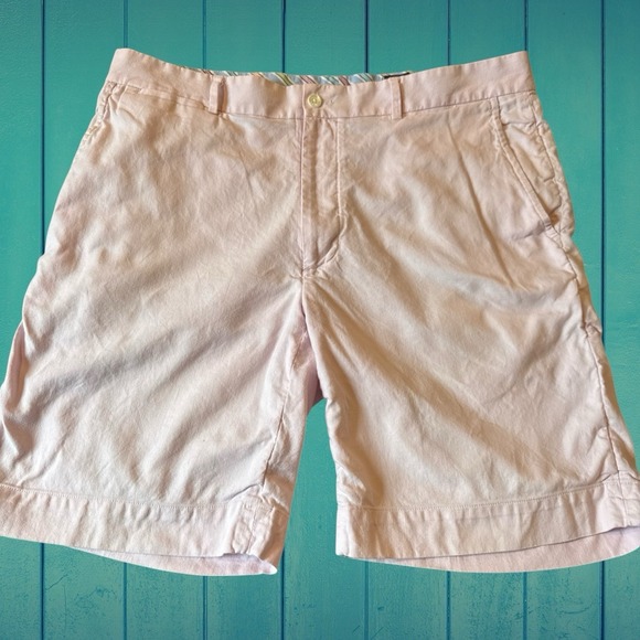 Fairway & Greene Other - F&G Men's Golf Shorts Soft Pink Chino Shorts Size 36 Flat Front 100% Cotton